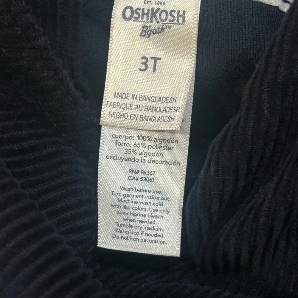 OshKosh B'gosh 3T Navy Corduroy Carpenter Overalls Kids Unisex Bib Preppy NWT
